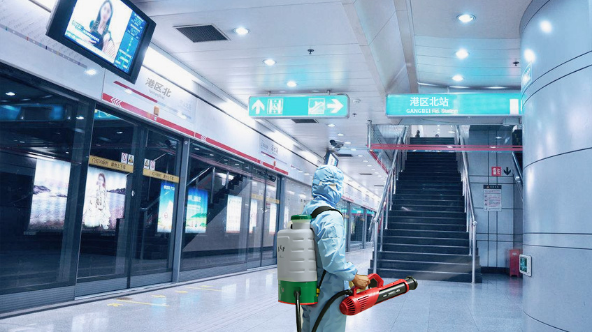 郑州二号线地铁站-电动喷雾器灭虫杀菌服务